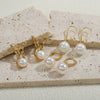 Wholesale Copper Pearl Earrings Minimalist Natural Geometric Electroplating Style