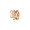 Wholesale Copper Pearls Multilayer Ear Clip Single Earrings For Women With Geometric Design And Pearl Setting