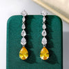 Wholesale Copper Pearshaped Dropshaped Zircon Long Tassel Women's Earrings