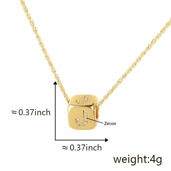 Wholesale Copper Pendant Clavicle Chain With Electroplated Inlaid Zircon And Letter Pattern