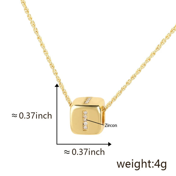 Wholesale Copper Pendant Clavicle Chain With Electroplated Inlaid Zircon And Letter Pattern