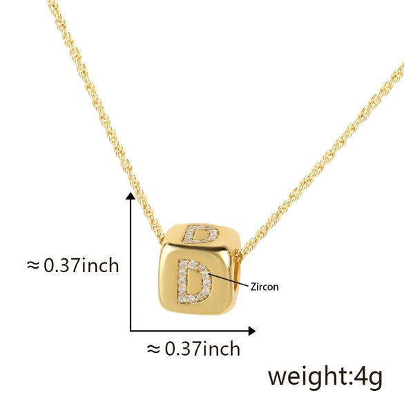Wholesale Copper Pendant Clavicle Chain With Electroplated Inlaid Zircon And Letter Pattern