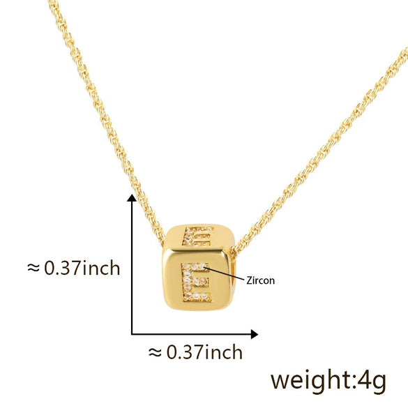 Wholesale Copper Pendant Clavicle Chain With Electroplated Inlaid Zircon And Letter Pattern