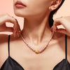Wholesale Copper Pendant Natural Freshwater Pearl Collarbone Necklace Geometric Style Electroplated Accessories