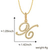 Wholesale Copper Pendant Necklace With English Letter Pattern Inlaid Zircon Electroplated Hiphop Style