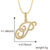 Wholesale Copper Pendant Necklace With English Letter Pattern Inlaid Zircon Electroplated Hiphop Style