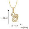 Wholesale Copper Pendant Necklace With English Letter Pattern Inlaid Zircon Electroplated Hiphop Style