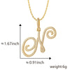 Wholesale Copper Pendant Necklace With English Letter Pattern Inlaid Zircon Electroplated Hiphop Style
