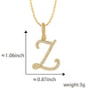 Wholesale Copper Pendant Necklace With English Letter Pattern Inlaid Zircon Electroplated Hiphop Style