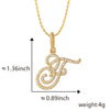 Wholesale Copper Pendant Necklace With English Letter Pattern Inlaid Zircon Electroplated Hiphop Style