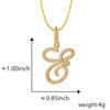 Wholesale Copper Pendant Necklace With English Letter Pattern Inlaid Zircon Electroplated Hiphop Style