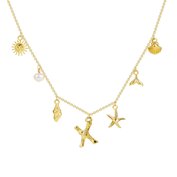Wholesale Copper Pendant Necklace With Letter Pattern And Electroplating Treatment Oshaped Chain Vacation Style For Women