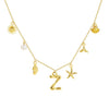 Wholesale Copper Pendant Necklace With Letter Pattern And Electroplating Treatment Oshaped Chain Vacation Style For Women
