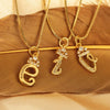 Wholesale Copper Pendant Necklace With Sweet Style And Electroplated Inlaid Zircon Letter Pattern