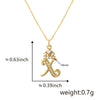 Wholesale Copper Pendant Necklace With Sweet Style And Electroplated Inlaid Zircon Letter Pattern