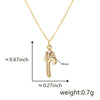 Wholesale Copper Pendant Necklace With Sweet Style And Electroplated Inlaid Zircon Letter Pattern