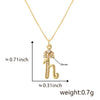 Wholesale Copper Pendant Necklace With Sweet Style And Electroplated Inlaid Zircon Letter Pattern