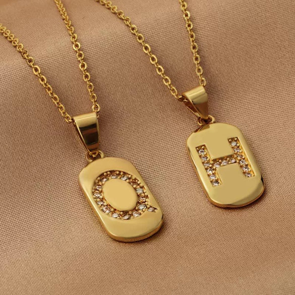 Wholesale Copper Pendant With Micro Inlaid English Letters And Electroplated Inlaid Zircon