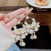 Wholesale Copper Petal Earrings Set With Pearls Flower Design