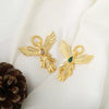 Wholesale Copper Plated Angel Wings Pendant Necklace With Microinlaid Zircon And Geometric Design