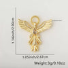 Wholesale Copper Plated Angel Wings Pendant Necklace With Microinlaid Zircon And Geometric Design