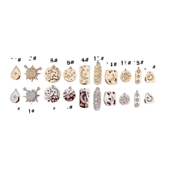 Wholesale Copper Plated Jewelry Accessories With Stars Moon Starburst Zircon For Necklace Pendant And Earrings