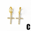 Wholesale Copper Plated 18K Geometric Cross Women's Earrings
