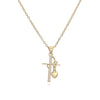 Wholesale Copper Plated 18K Gold Geometric Cross Pendant Necklace For Women Simple Style