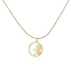 Wholesale Copper Plated 18K Gold Heart Shape Oil Dripping Cherry Blossom Petal O Word Chain Necklace For Women
