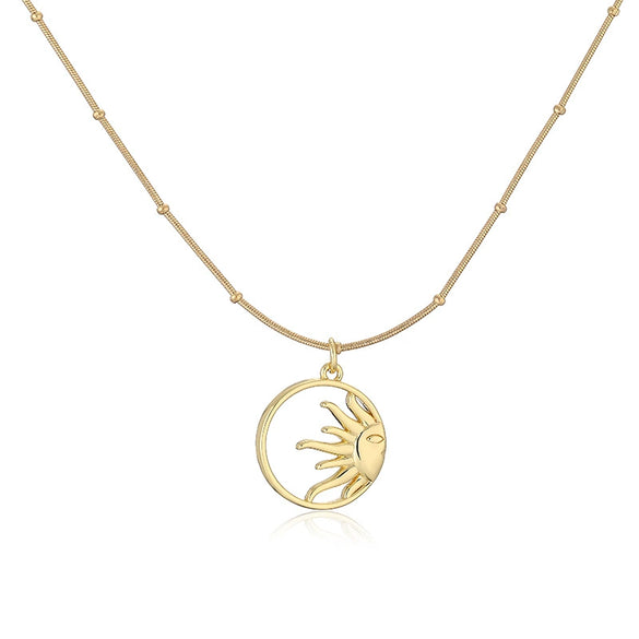 Wholesale Copper Plated 18K Gold Heart Shape Oil Dripping Cherry Blossom Petal O Word Chain Necklace For Women