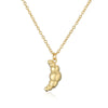 Wholesale Copper Plated 18K Gold Heart Shape Oil Dripping Cherry Blossom Petal O Word Chain Necklace For Women