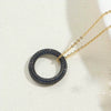 Wholesale Copper Plated 14K Gold Zircon Geometric Pendant Necklace With Ochain For Women