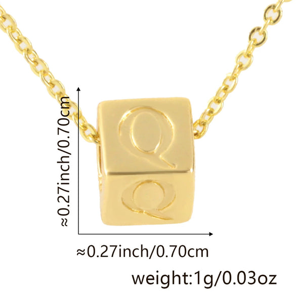 Wholesale Copper Plated Letter Pendant Beaded Simple Necklace Accessories