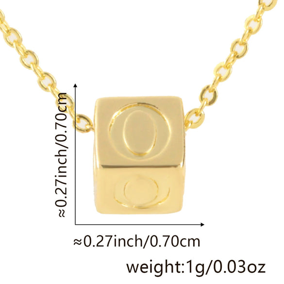 Wholesale Copper Plated Letter Pendant Beaded Simple Necklace Accessories