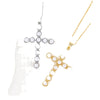 Wholesale Copper Plated Real Gold Cross Beaded Geometric Design Necklace