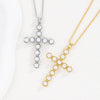 Wholesale Copper Plated Real Gold Cross Beaded Geometric Design Necklace