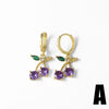 Wholesale Copper Plated Real Gold Fruit Cherry Earrings For Women
