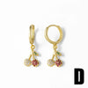Wholesale Copper Plated Real Gold Fruit Cherry Earrings For Women