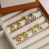 Wholesale Copper Plated Real Gold Fruit Cherry Earrings For Women