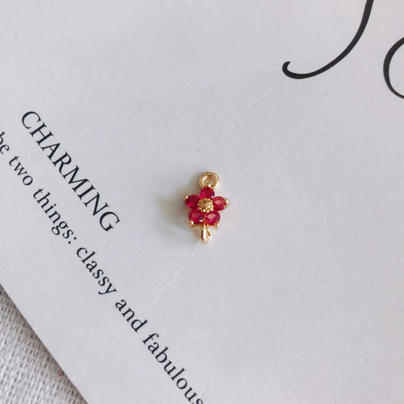 Wholesale Copper Plated Real Gold Hollow Flower Zircon Earrings Jewelry Accessories