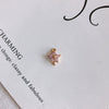 Wholesale Copper Plated Real Gold Hollow Flower Zircon Earrings Jewelry Accessories