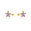 Wholesale Copper Plated Real Gold Zircon Flower Geometric Earrings For Women