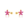Wholesale Copper Plated Real Gold Zircon Flower Geometric Earrings For Women