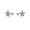 Wholesale Copper Plated Real Gold Zircon Flower Geometric Earrings For Women