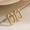 Wholesale Copper Plated Real Gold Zircon Geometric Retro Earrings