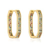 Wholesale Copper Plated Real Gold Zircon Geometric Retro Earrings