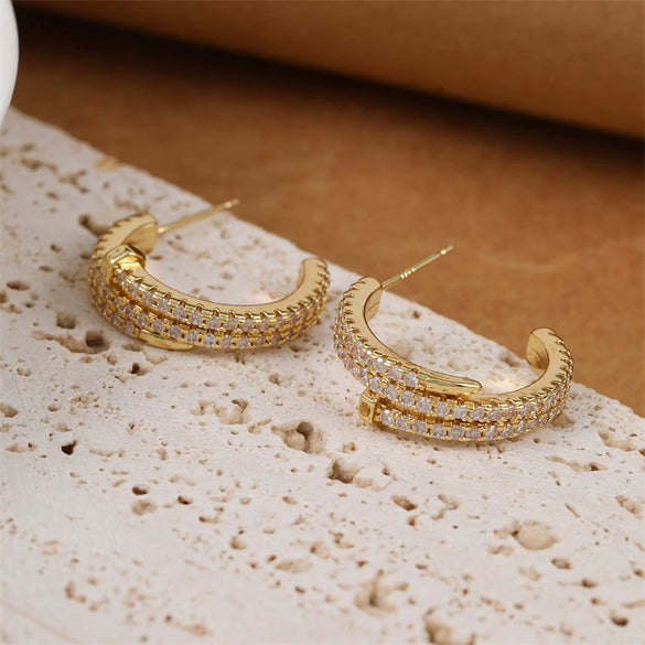 Wholesale Copper Polish Geometric Nailshaped Stud Earrings For Women