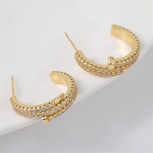 Wholesale Copper Polish Geometric Nailshaped Stud Earrings For Women