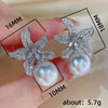 Wholesale Copper Princess Style Starfish And Zircon Earrings For Women
