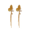 Wholesale Copper Real Gold Electroplated Animal Zodiac Geometric Butterfly Tassel Earrings For Women